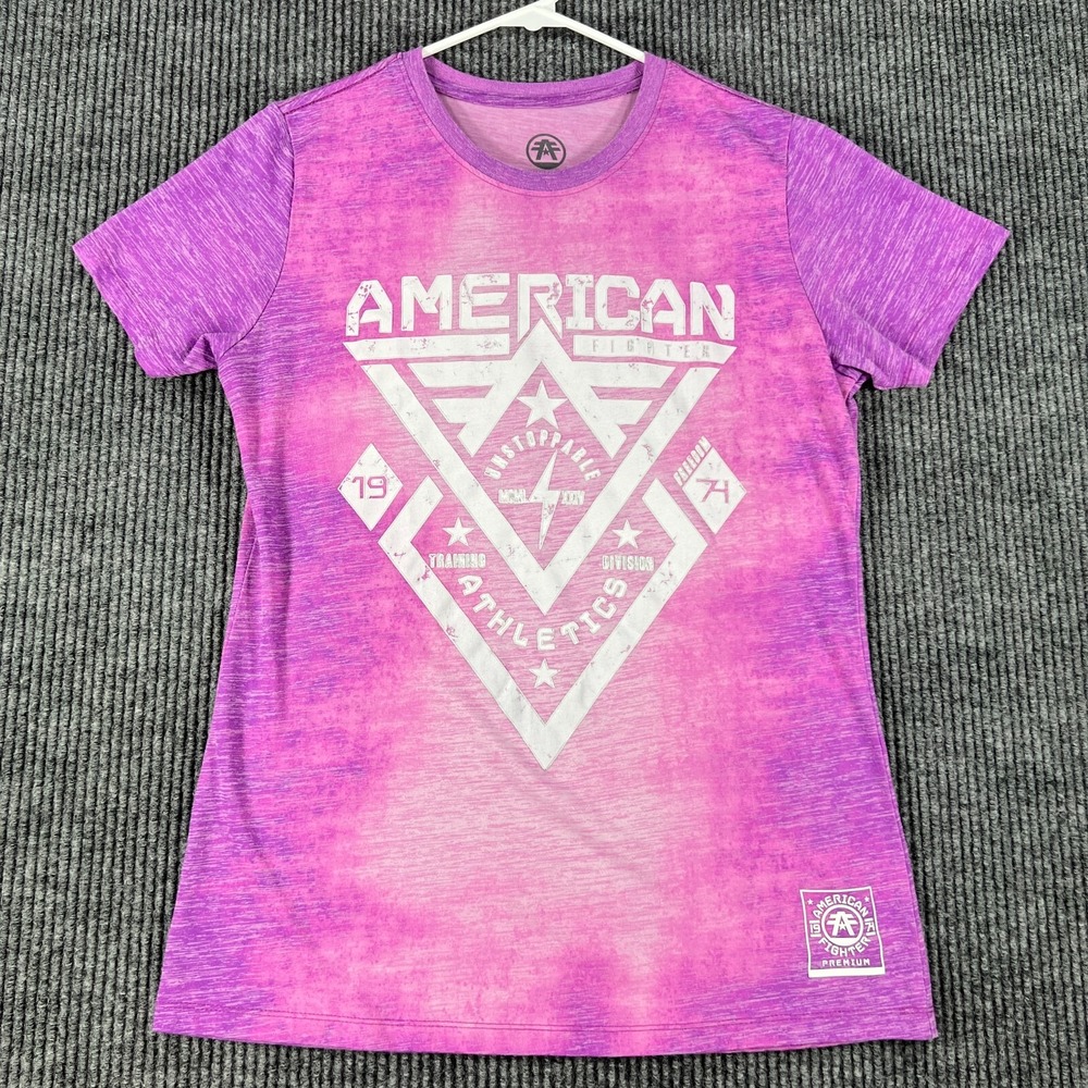 American Fighter Shirt Womens Medium Purple Short Sleeve MMA Jiu Jitsu Boxing